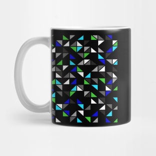 Geometric Black, Green and Blue Pattern Mug